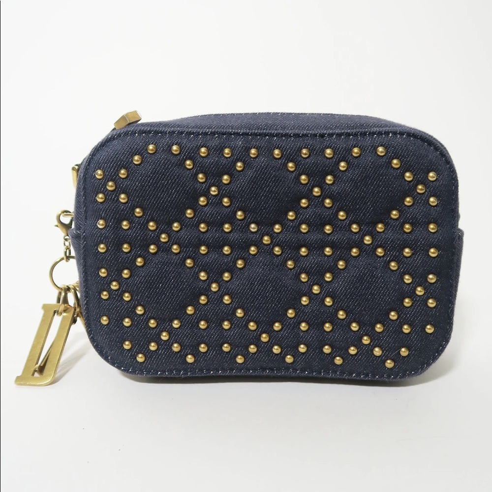 Christian Dior Denim Studded Lady Dior Camera Case